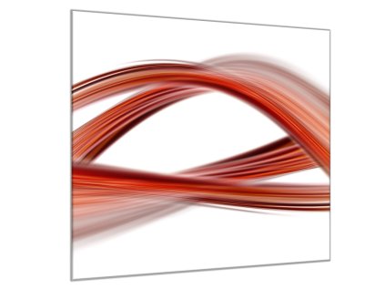 Obraz skleněný čtvercový abstrakt červená vlna (Rozměry-čtverec 90 x 90 cm)
