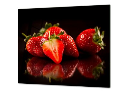 Ochranná deska čerstvé červené jahody (Lepení na zeď Bez lepení na zeď, Rozměr 70x70 cm)