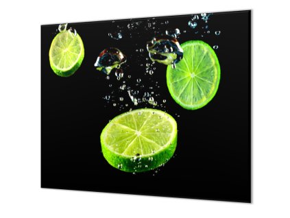 Ochranná deska sporák limety na černém (Lepení na zeď Bez lepení na zeď, Rozměr 70x70 cm)
