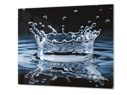 Ochranná deska voda z hladiny tmavý podklad (Lepení na zeď Bez lepení na zeď, Rozměr 70x70 cm)