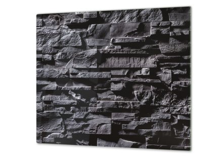 Ochranná deska tmavě šedá kamenná zeď (Lepení na zeď Bez lepení na zeď, Rozměr 70x70 cm)