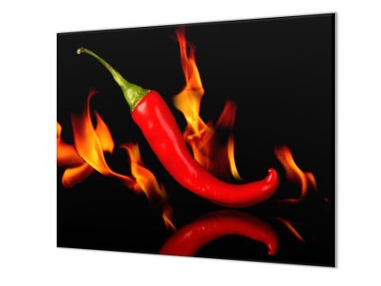 Ochranná deska chilli v ohni (Lepení na zeď Bez lepení na zeď, Rozměr 70x70 cm)