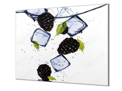 Ochranná deska ledové kostky a ostružiny (Lepení na zeď Bez lepení na zeď, Rozměr 70x70 cm)