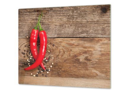 Ochranná deska papričky chilli a pepř (Lepení na zeď Bez lepení na zeď, Rozměr 70x70 cm)