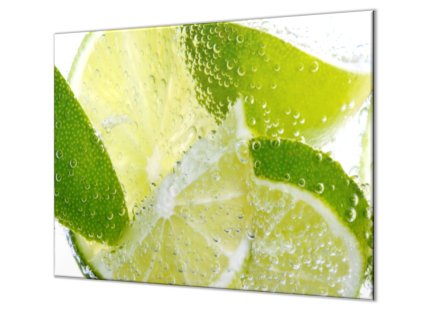 Ochranná deska plátky limetky ve vodě (Lepení na zeď Bez lepení na zeď, Rozměr 70x70 cm)
