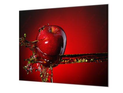 Ochranná deska ovoce červené jablko ve vodě (Lepení na zeď Bez lepení na zeď, Rozměr 70x70 cm)