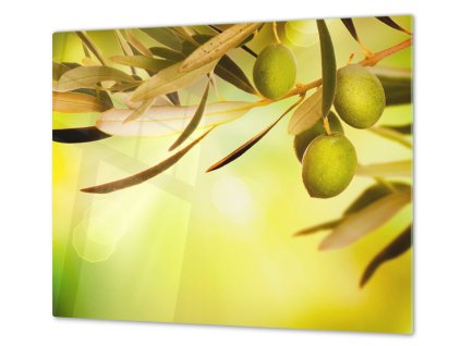Ochranná deska zelené olivy (Lepení na zeď Bez lepení na zeď, Rozměr 70x70 cm)