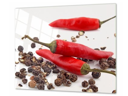 Ochranná deska chilli a kuličky pepře (Lepení na zeď Bez lepení na zeď, Rozměr 70x70 cm)