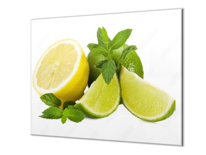 Ochranná deska ovoce limety, citron a máta (Lepení na zeď Bez lepení na zeď, Rozměr 70x70 cm)
