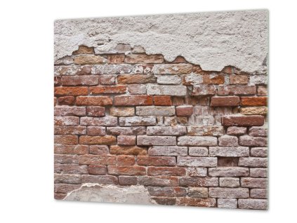 Ochranná deska cihlová zeď s omítkou (Lepení na zeď Bez lepení na zeď, Rozměr 70x70 cm)