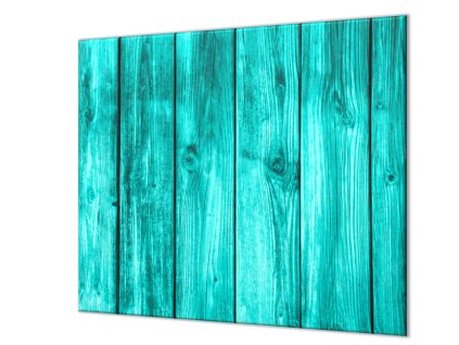 Ochranná deska tyrkysový obklad dřevo (Lepení na zeď S lepením na zeď, Rozměr 70x70 cm)