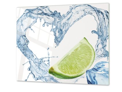 Ochranná deska limetka ve vodě (Lepení na zeď S lepením na zeď, Rozměr 70x70 cm)
