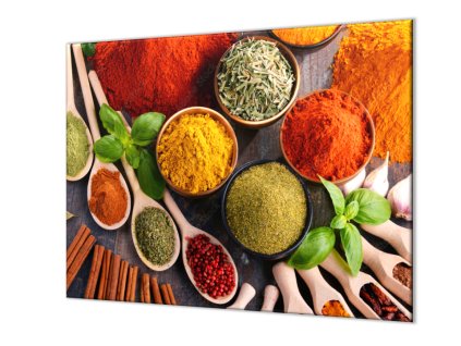 Ochranná deska koření na dřevěném stole (Lepení na zeď S lepením na zeď, Rozměr 70x70 cm)