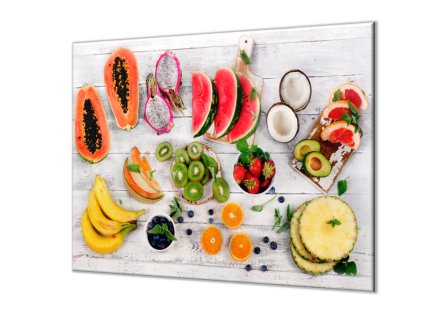 Ochranná deska exotické ovoce mix (Lepení na zeď S lepením na zeď, Rozměr 70x70 cm)