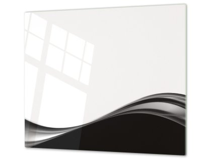 Ochranná deska černo bílá abstraktní vlna (Lepení na zeď S lepením na zeď, Rozměr 70x70 cm)