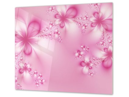 Ochranná deska abstraktní růžové květy (Lepení na zeď S lepením na zeď, Rozměr 70x70 cm)