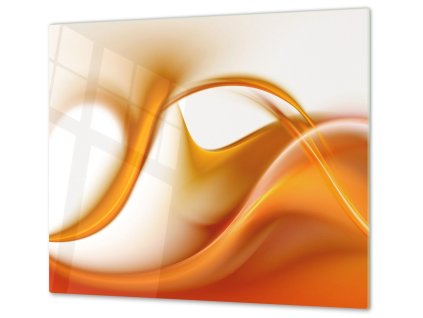 Ochranná deska sytě oranžový abstrakt (Lepení na zeď S lepením na zeď, Rozměr 70x70 cm)