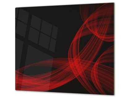 Ochranná deska černo červený abstrakt (Lepení na zeď S lepením na zeď, Rozměr 70x70 cm)