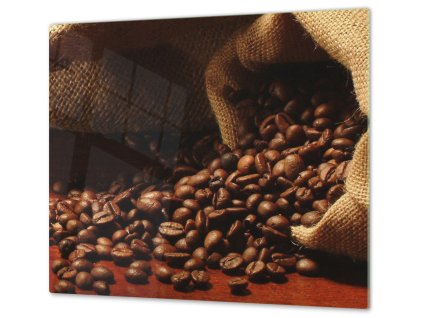 Ochranná deska rozsypaná káva z pytle (Lepení na zeď S lepením na zeď, Rozměr 70x70 cm)