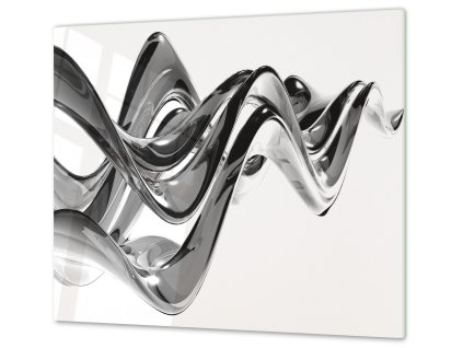 Ochranná deska černá skleněná vlna abstrakt (Lepení na zeď S lepením na zeď, Rozměr 70x70 cm)