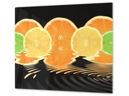 Ochranná deska ovoce pomeranč, citron, limeta (Lepení na zeď S lepením na zeď, Rozměr 70x70 cm)