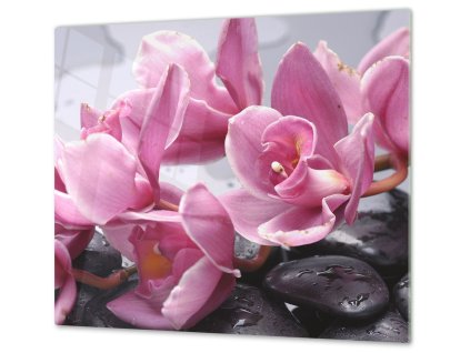 Ochranná deska růžové květy orchideje (Lepení na zeď S lepením na zeď, Rozměr 70x70 cm)