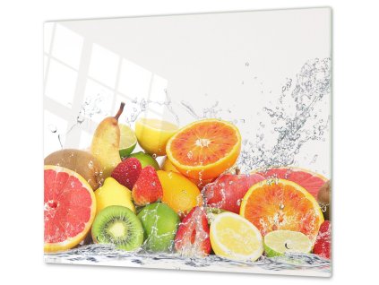 Ochranná deska mix ovoce ve vodě (Lepení na zeď S lepením na zeď, Rozměr 70x70 cm)