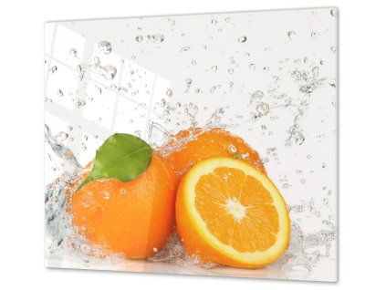 Ochranná deska pomeranče ve vodě (Lepení na zeď S lepením na zeď, Rozměr 70x70 cm)