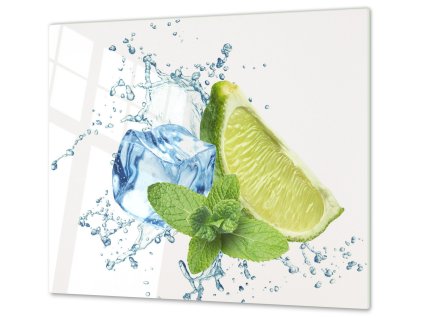 Ochranná deska limetka, máta, led (Lepení na zeď S lepením na zeď, Rozměr 70x70 cm)