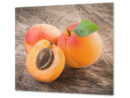 Ochranná deska ovoce meruňky na dřevě (Lepení na zeď S lepením na zeď, Rozměr 70x70 cm)