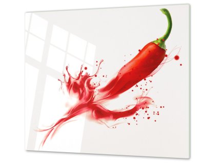 Ochranná deska chilli paprička (Lepení na zeď S lepením na zeď, Rozměr 70x70 cm)