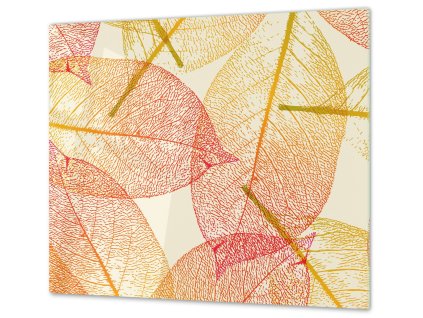 Ochranná deska žluto červený list (Lepení na zeď S lepením na zeď, Rozměr 70x70 cm)