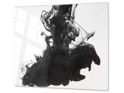 Ochranná deska černý dým bílé pozadí (Lepení na zeď S lepením na zeď, Rozměr 70x70 cm)