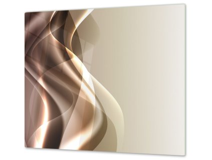 Ochranná deska ze skla hnědý abstrakt (Lepení na zeď S lepením na zeď, Rozměr 70x70 cm)