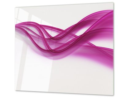 Ochranná deska sytě fialová vlna bílé pozadí (Lepení na zeď S lepením na zeď, Rozměr 70x70 cm)