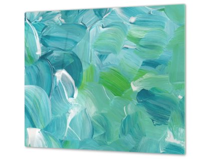 Ochranná deska tyrkysová malba (Lepení na zeď S lepením na zeď, Rozměr 70x70 cm)