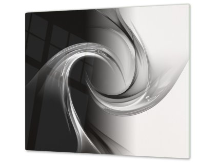 Ochranná deska sklo šedo černý abstrakt (Lepení na zeď S lepením na zeď, Rozměr 70x70 cm)