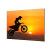 Ochranná deska moto silueta v západu slunce (Lepení na zeď S lepením na zeď, Rozměr 70x70 cm)