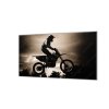 Ochranná deska motocross silueta ve stmívání (Lepení na zeď S lepením na zeď, Rozměr 70x70 cm)