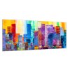 Obraz skleněný abstraktní barevné mrakodrapy (Rozměry-obdélník 90 x 120 cm)