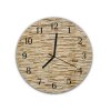 Nástěnné hodiny kulaté pr. 30cm drobná písková cihla (Materiál kalené sklo)
