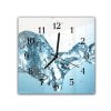 Nástěnné hodiny 30x30cm stříkající voda (Materiál kalené sklo)