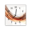 Nástěnné hodiny 30x30cm vlna tmavě oranžová (Materiál kalené sklo)
