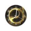 Nástěnné hodiny kulaté pr.30cm zlatý abstrakt na tmavém podkladu (Materiál kalené sklo)