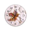 Nástěnné hodiny kulaté pr.30cm javorový list v detailu i na pozadí (Materiál kalené sklo)