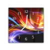 Nástěnné hodiny 30x30cm abstraktní vlna barevný design (Materiál kalené sklo)