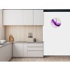 Nástěnné hodiny kulaté pr.30cm abstraktní temně fialová vlna (Materiál kalené sklo)