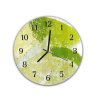 Nástěnné hodiny kulaté pr.30cm detail ovoce limeta ve vodě (Materiál kalené sklo)