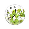 Nástěnné hodiny kulaté pr.30cm květy žluté orchideje nad hladinou (Materiál kalené sklo)