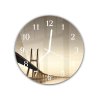 Nástěnné hodiny kulaté pr.30cm most přes moře (Materiál kalené sklo)